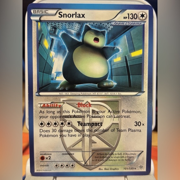 Pokemon Other - Snorlax Black & White Plasma Storm Non Holo Pokémon card